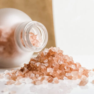 self love healing bath salts infused with high vibrational rose quartz